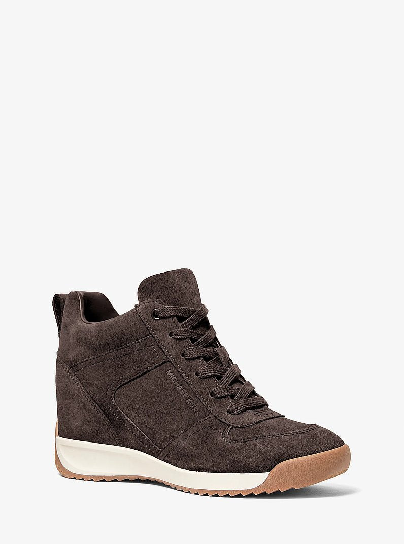 Michael Kors Nikko S2 Suede Wedge Trainer CHOCOLATE