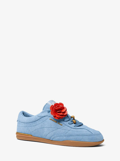 Michael Kors Nolan Embellished Suede Sneaker BR CRNFLWR