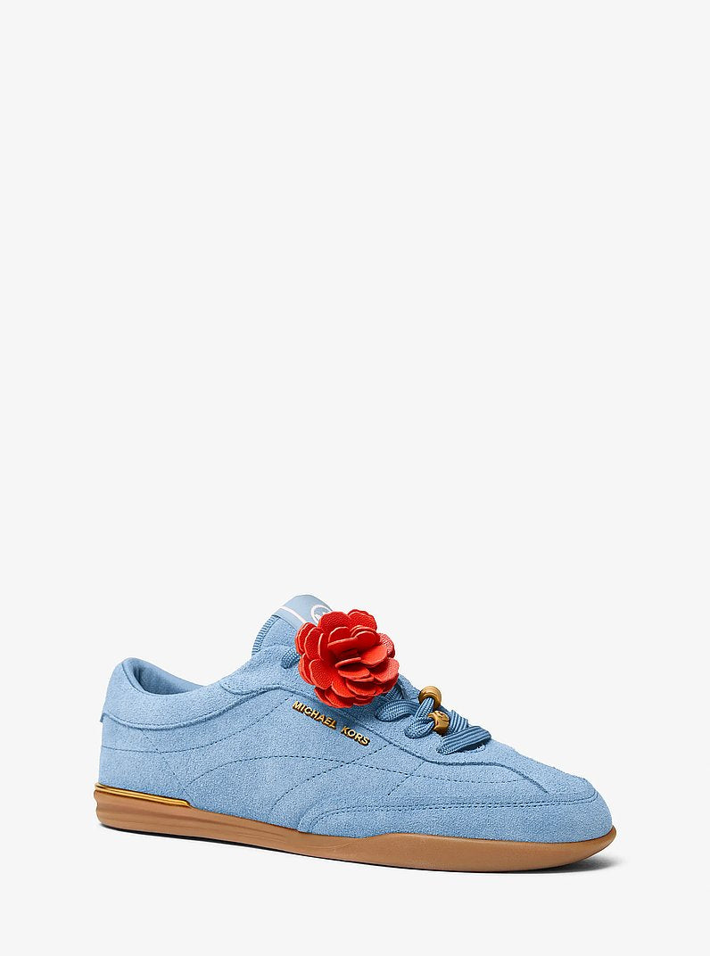 Michael Kors Nolan Embellished Suede Sneaker BR CRNFLWR
