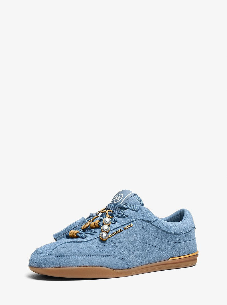 Michael Kors Nolan Embellished Suede Sneaker BR CRNFLWR