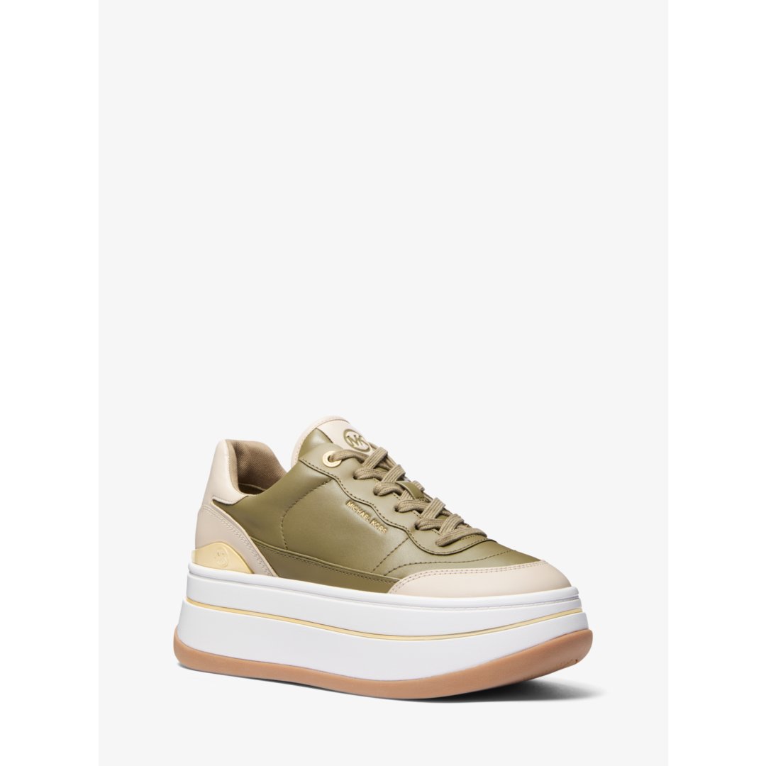 Michael Kors Hayes Two-Tone Leather Platform Sneaker