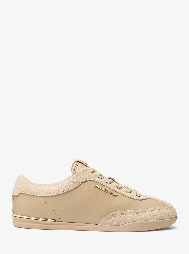Michael Kors Nolan Leather and Suede Trainer KHAKI