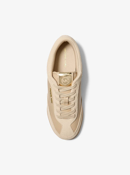 Michael Kors Nolan Leather and Suede Trainer KHAKI