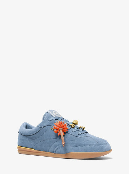 Michael Kors Nolan Embellished Suede Sneaker CHAMBRAY