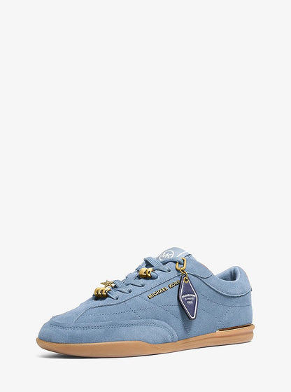 Michael Kors Nolan Embellished Suede Sneaker CHAMBRAY