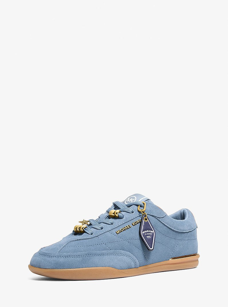 Michael Kors Nolan Embellished Suede Sneaker CHAMBRAY