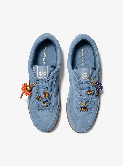 Michael Kors Nolan Embellished Suede Sneaker CHAMBRAY