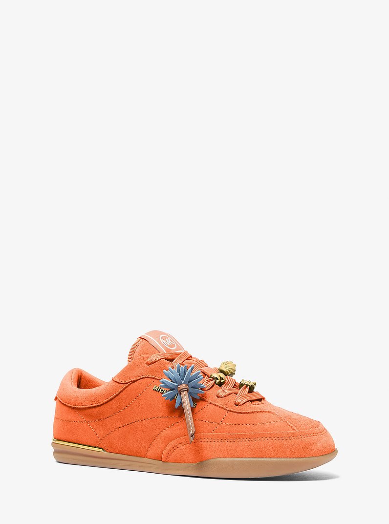 Michael Kors Nolan Embellished Suede Sneaker MIMOSA