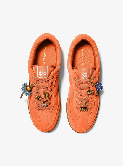 Michael Kors Nolan Embellished Suede Sneaker MIMOSA
