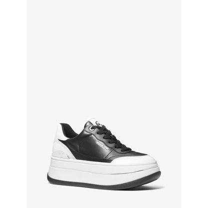 Michael Kors Hayes Two-Tone Leather Platform Sneaker