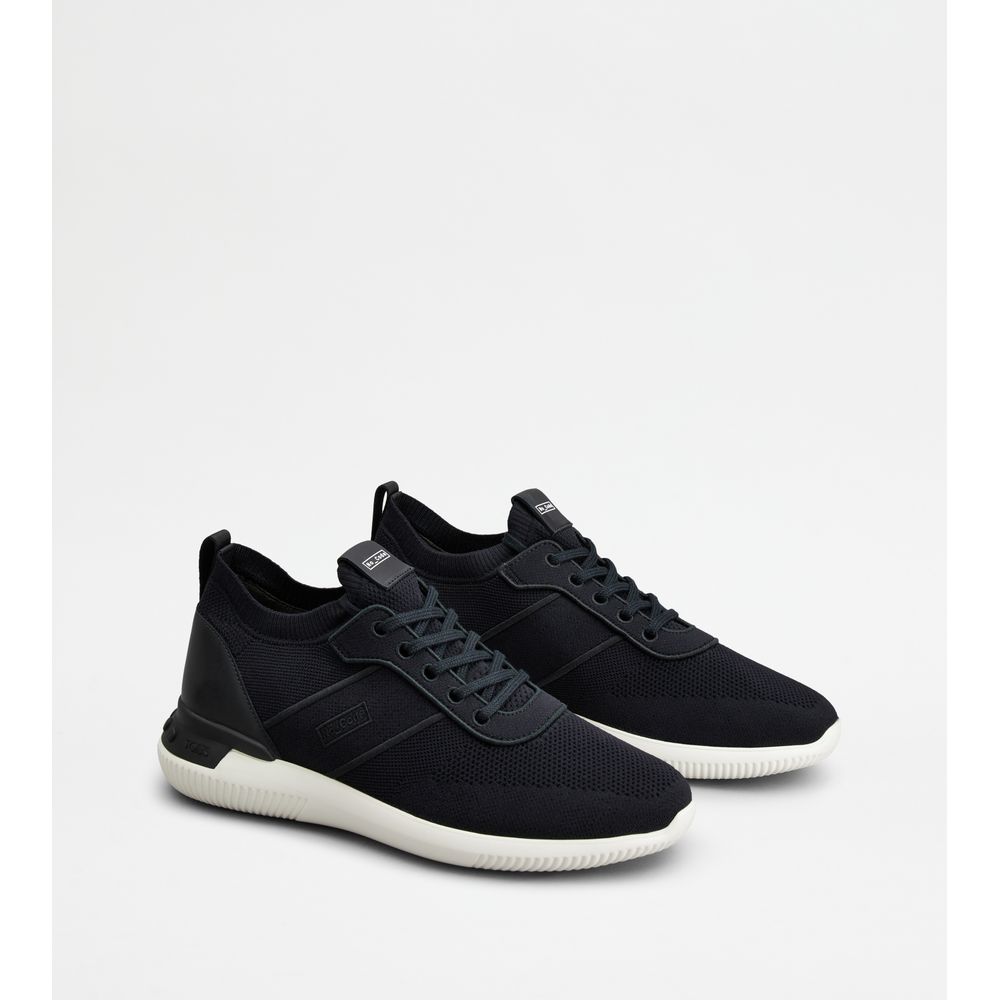 Tods No_Code Knit In Technical Fabric And Leather Black Mens