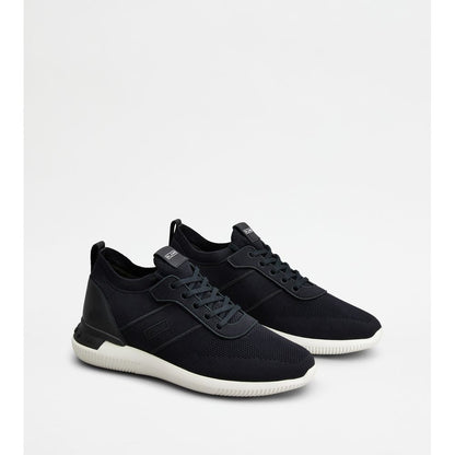 Tods No_Code Knit In Technical Fabric And Leather Black Mens