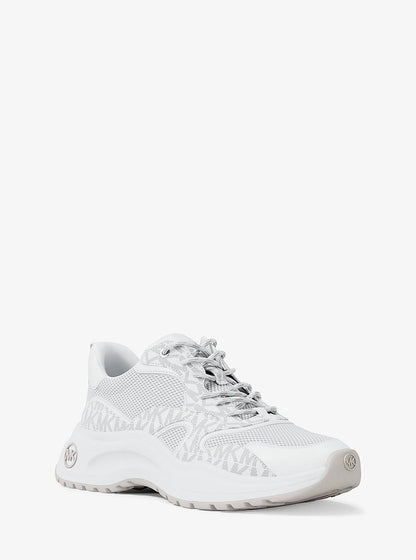 Michael Kors Levie Mixed-Media Trainer OPTIC WHITE