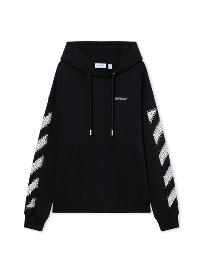 Off-White Pixel Diagonal Skate Hoodie Black