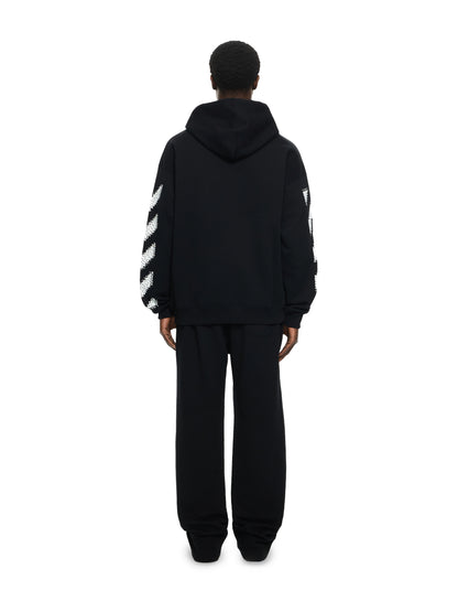 Off-White Pixel Diagonal Skate Hoodie Black