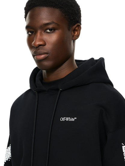 Off-White Pixel Diagonal Skate Hoodie Black