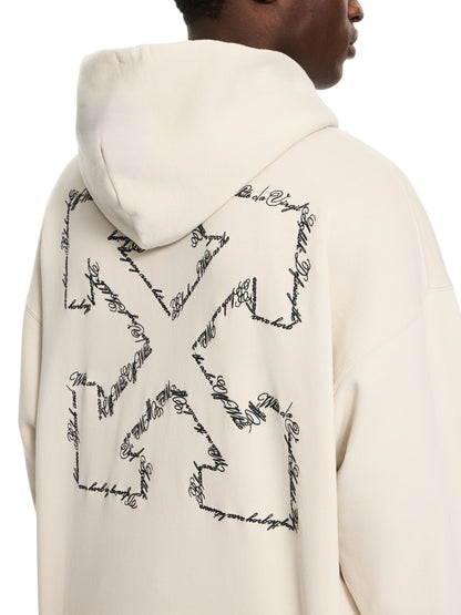 Off-White Script Arrow Diagonal Skate Hoodie Grey