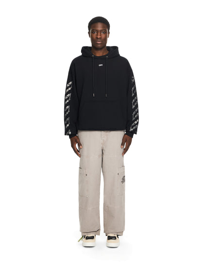 Off-White Chain Arrow Diagonal Skate Hoodie Black