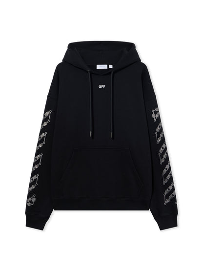 Off-White Chain Arrow Diagonal Skate Hoodie Black