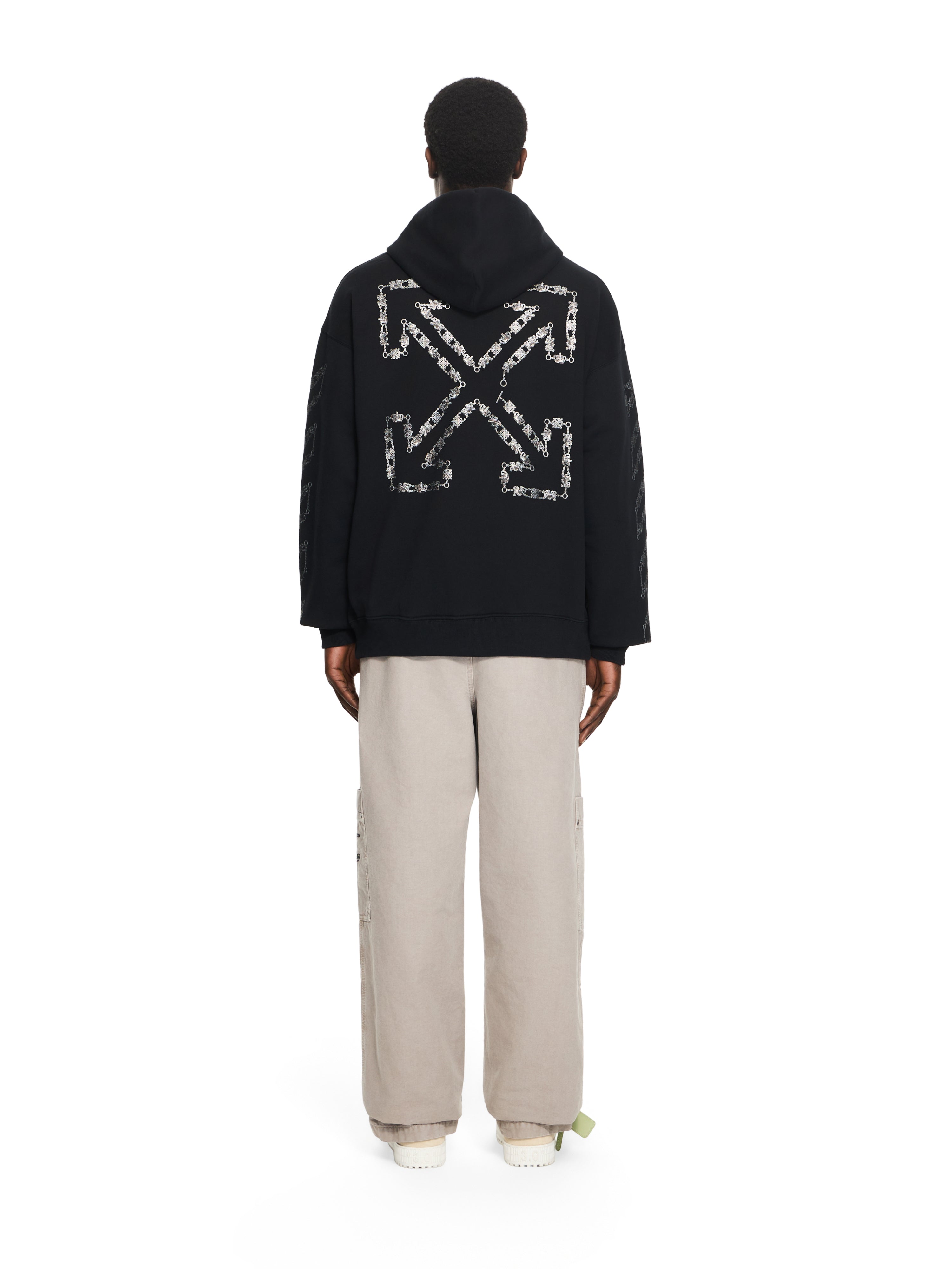 Off-White Chain Arrow Diagonal Skate Hoodie Black