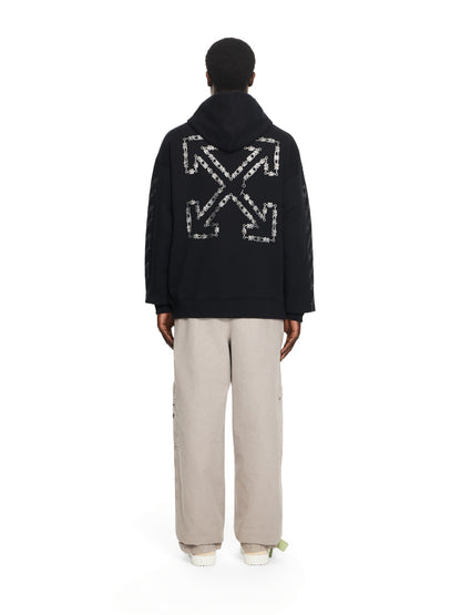 Off-White Chain Arrow Diagonal Skate Hoodie Black