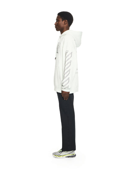 Off-White Outline Double Arrow Skate Hoodie Blue