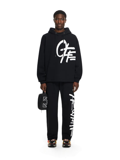 Off-White Spray Logo Loose Hoodie Black