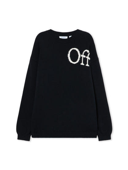 Off-White Bookish Shared Crewneck Sweater Black Cream