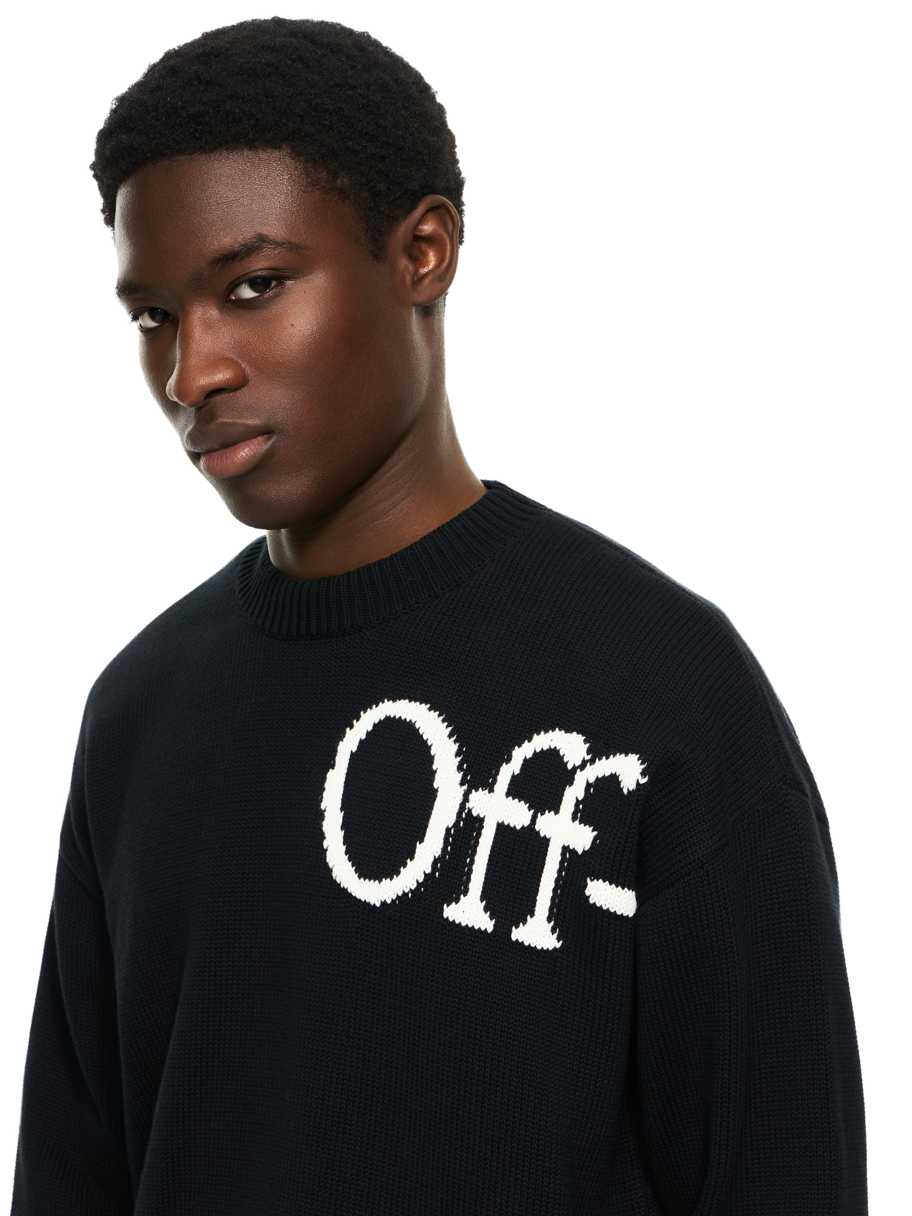 Off-White Bookish Shared Crewneck Sweater Black Cream