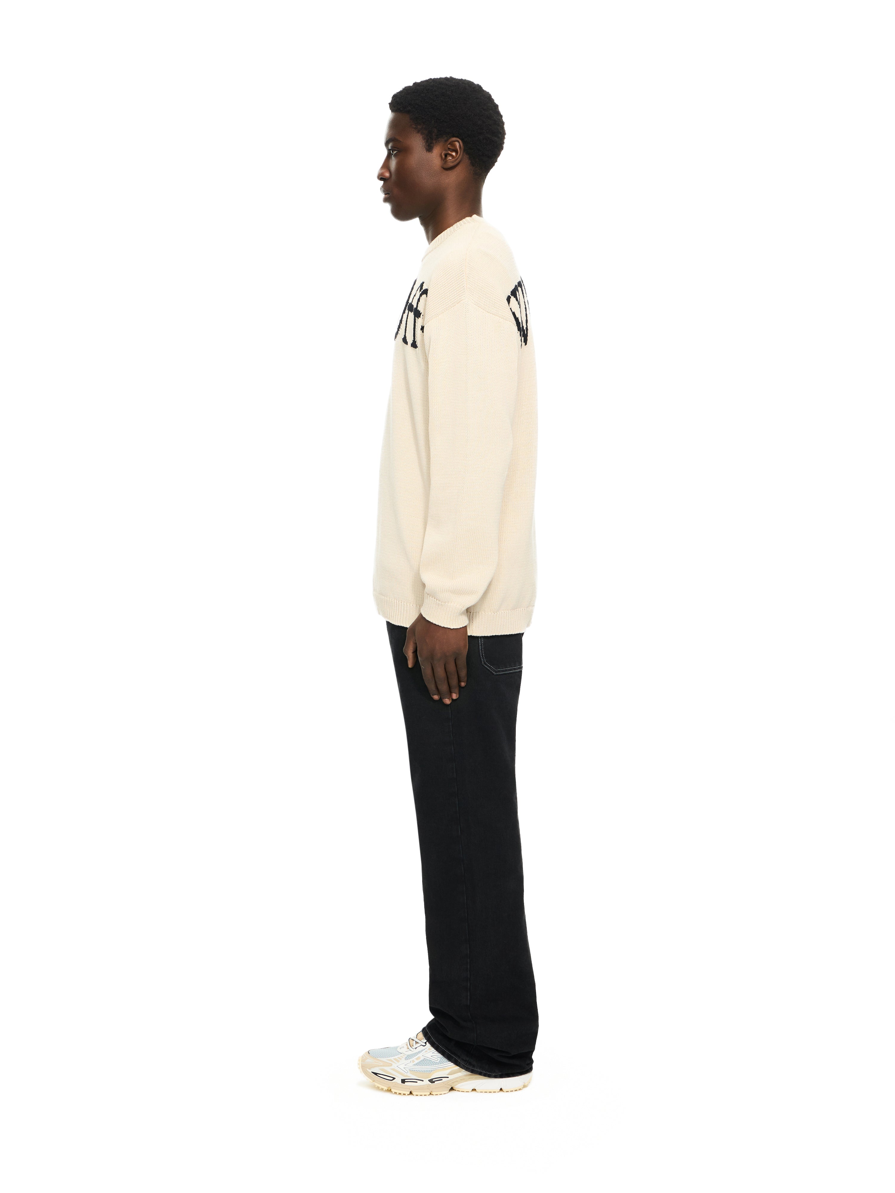 Off-White Bookish Shared Crewneck Sweater Black Cream