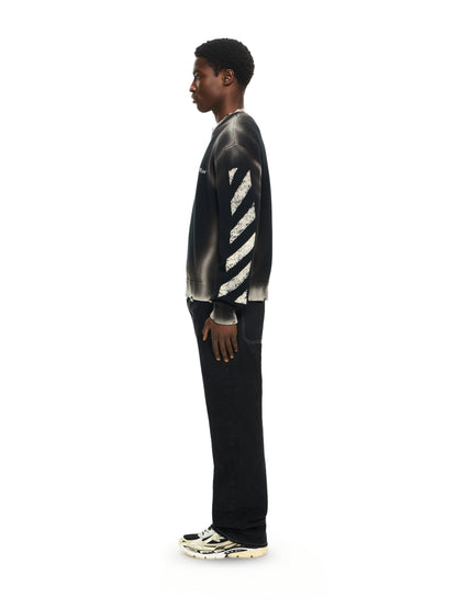 Off-White Diag Corrosion Crewneck Sweater Black