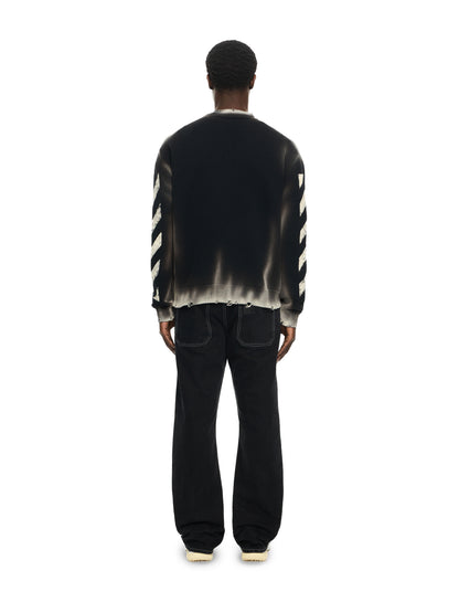Off-White Diag Corrosion Crewneck Sweater Black