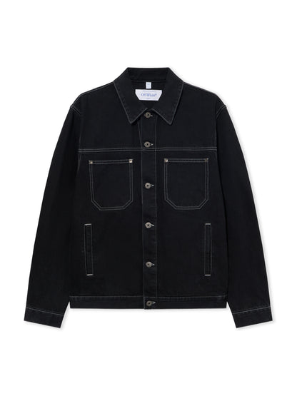 Off-White Half Arrow Denim Skate Jacket Grey