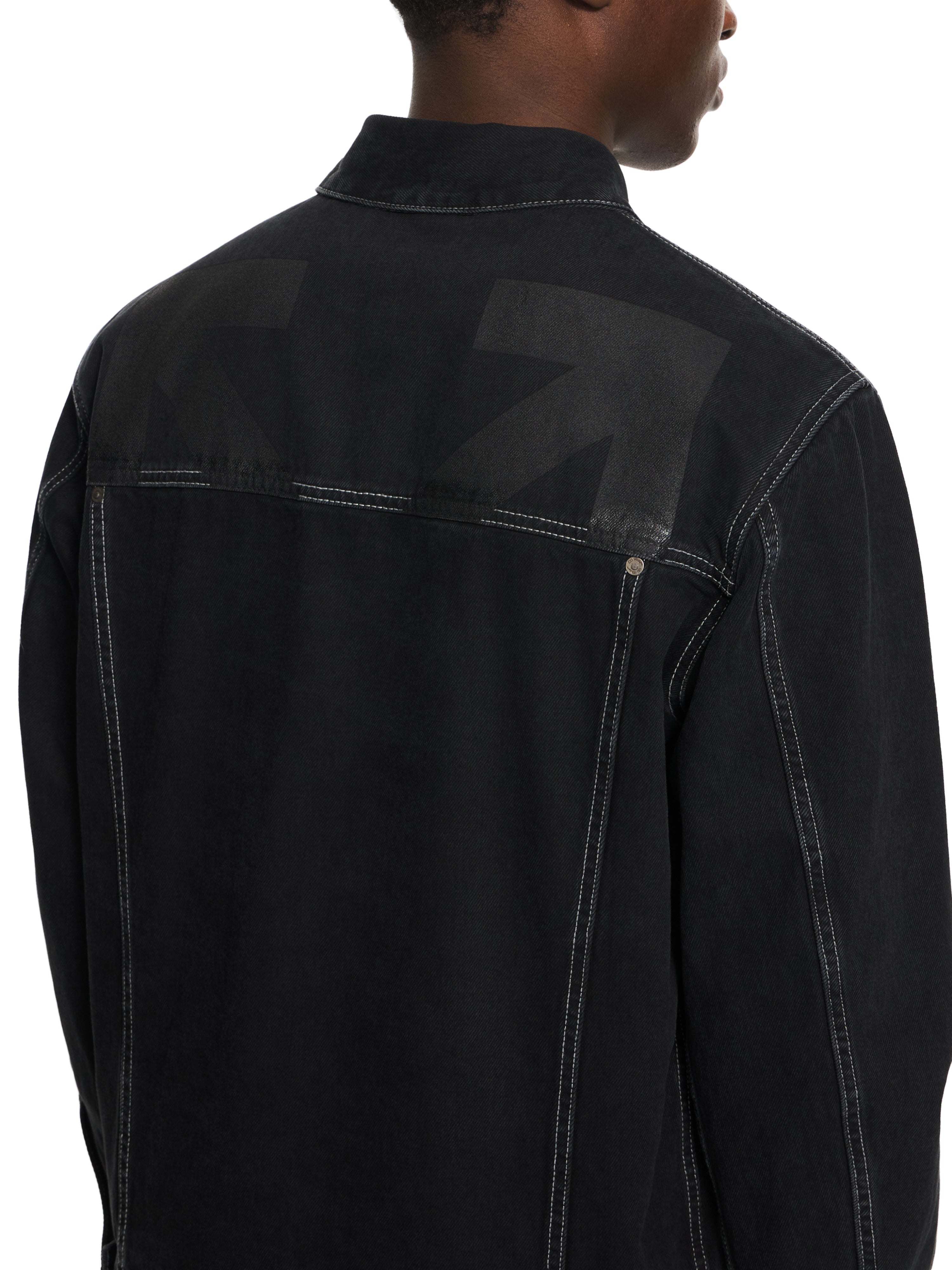 Off-White Half Arrow Denim Skate Jacket Grey