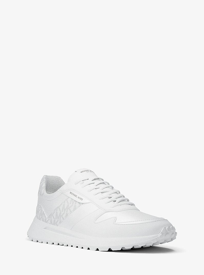 Michael Kors Dax Mixed-Media Trainer BRIGHT WHT