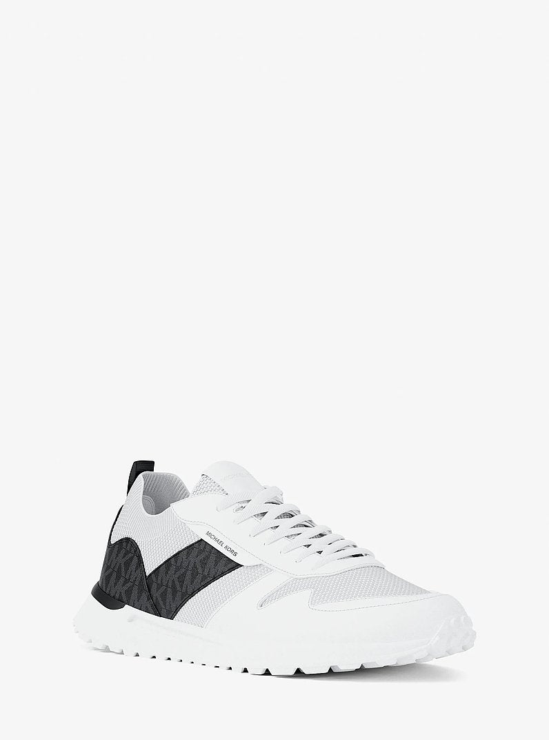 Michael Kors Dax Stretch Knit and Signature Logo Trainer