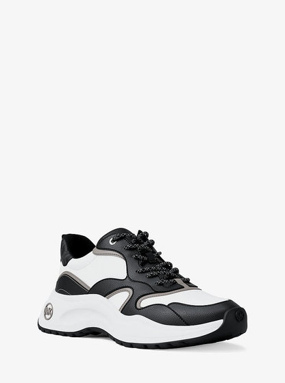 Michael Kors Levie Mixed-Media Trainer BLACK