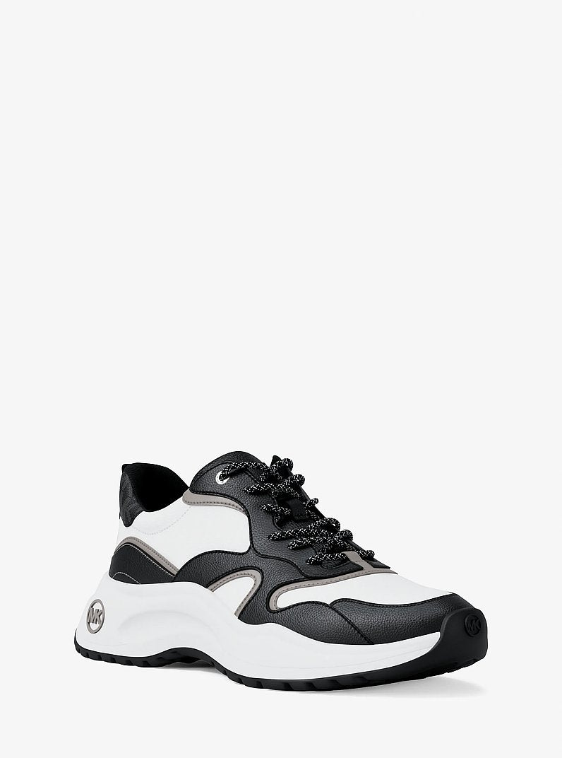 Michael Kors Levie Mixed-Media Trainer BLACK