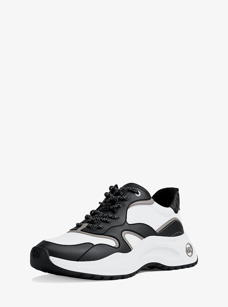 Michael Kors Levie Mixed-Media Trainer BLACK