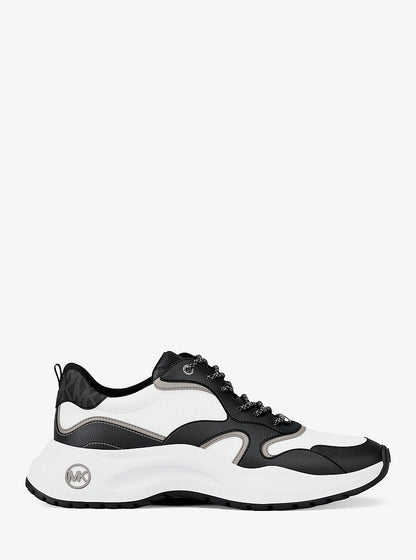 Michael Kors Levie Mixed-Media Trainer BLACK
