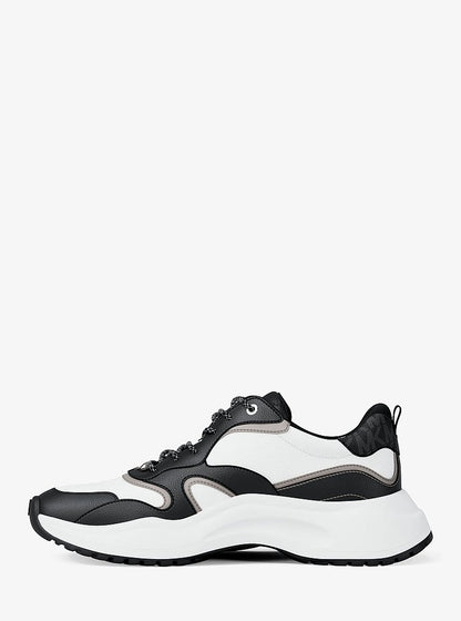 Michael Kors Levie Mixed-Media Trainer BLACK
