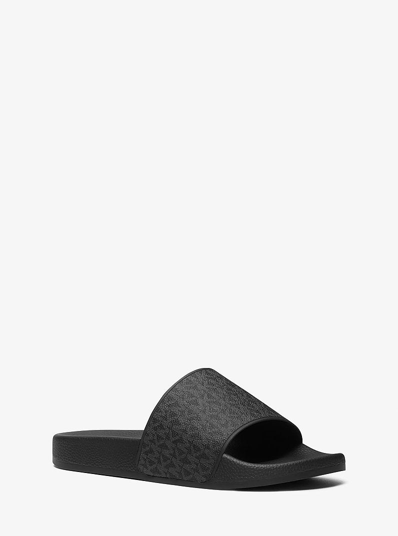 Michael Kors Dawson Signature Logo Slide Sandal BLACK