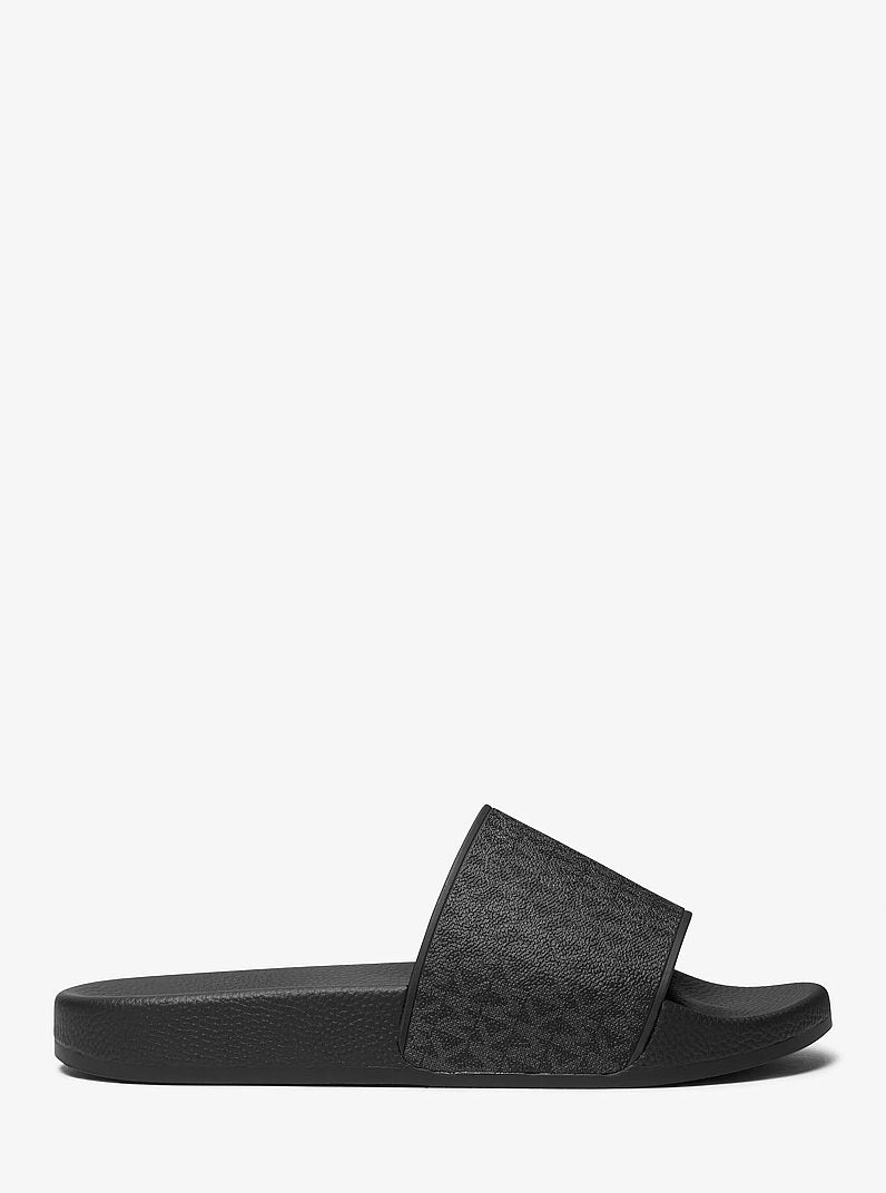 Michael Kors Dawson Signature Logo Slide Sandal BLACK
