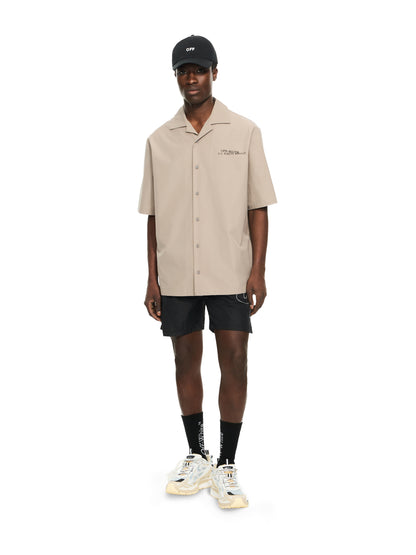 Off-White Type Arrow Poplin Bowling Shirt Grey