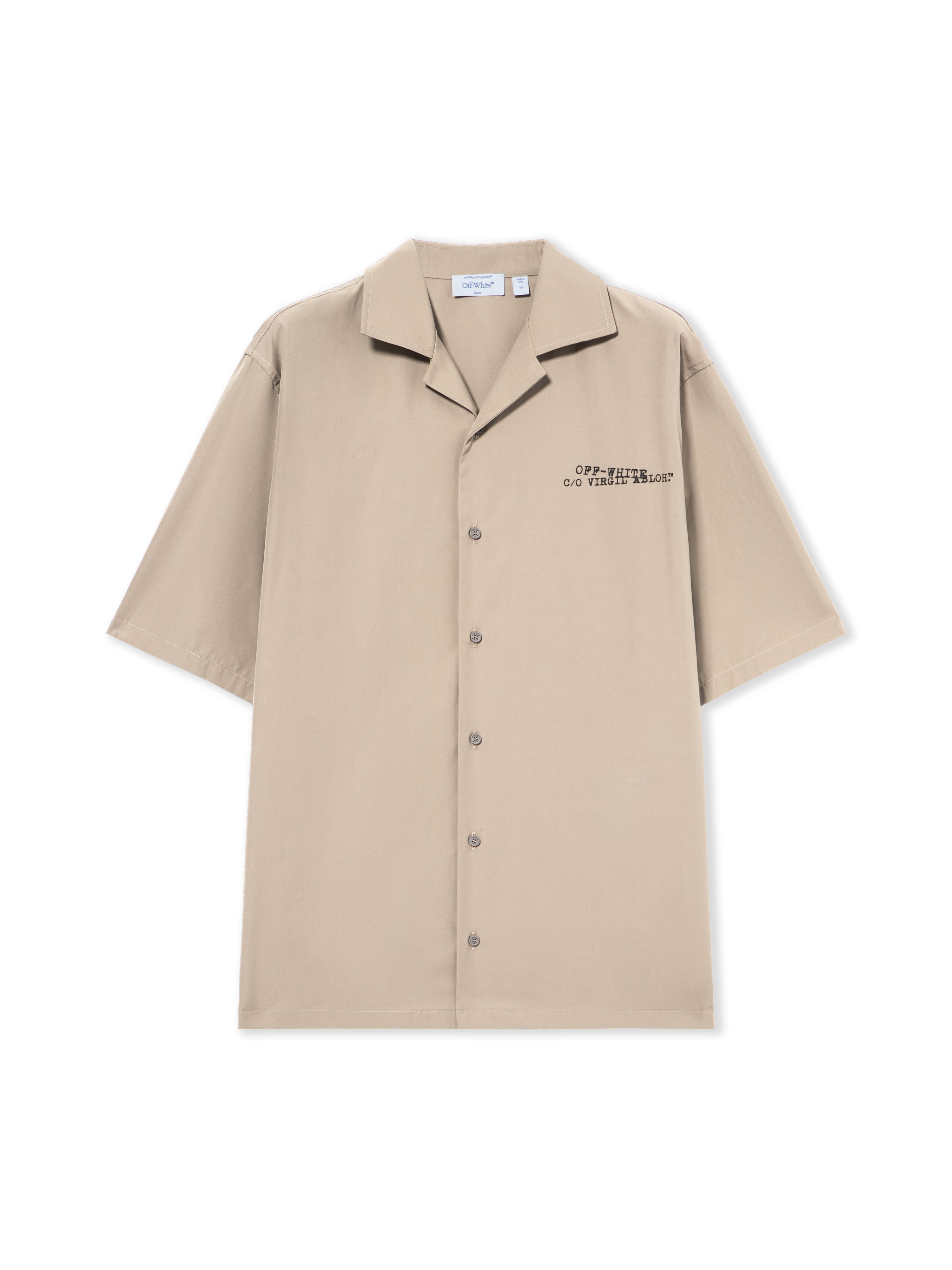 Off-White Type Arrow Poplin Bowling Shirt Grey