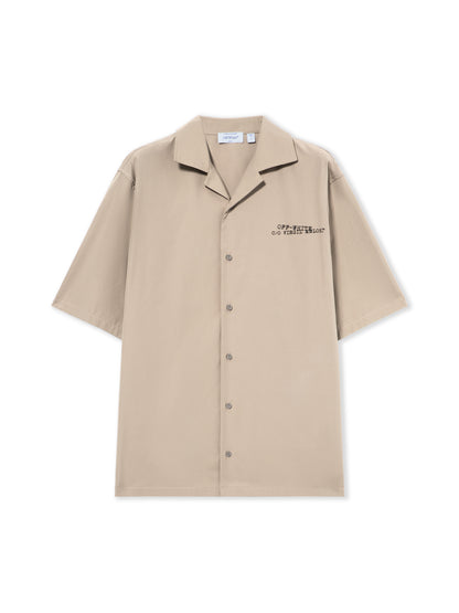 Off-White Type Arrow Poplin Bowling Shirt Grey