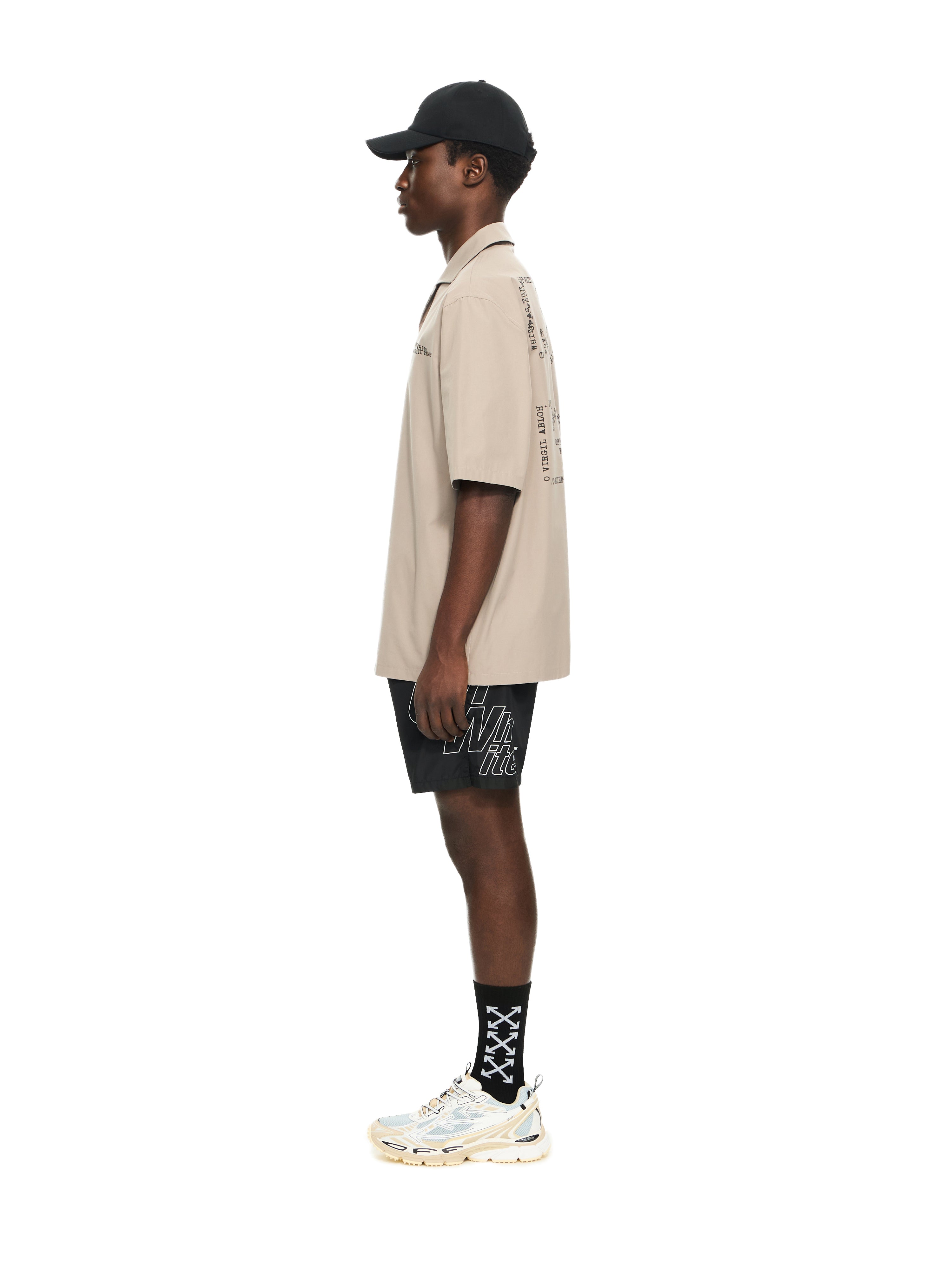Off-White Type Arrow Poplin Bowling Shirt Grey