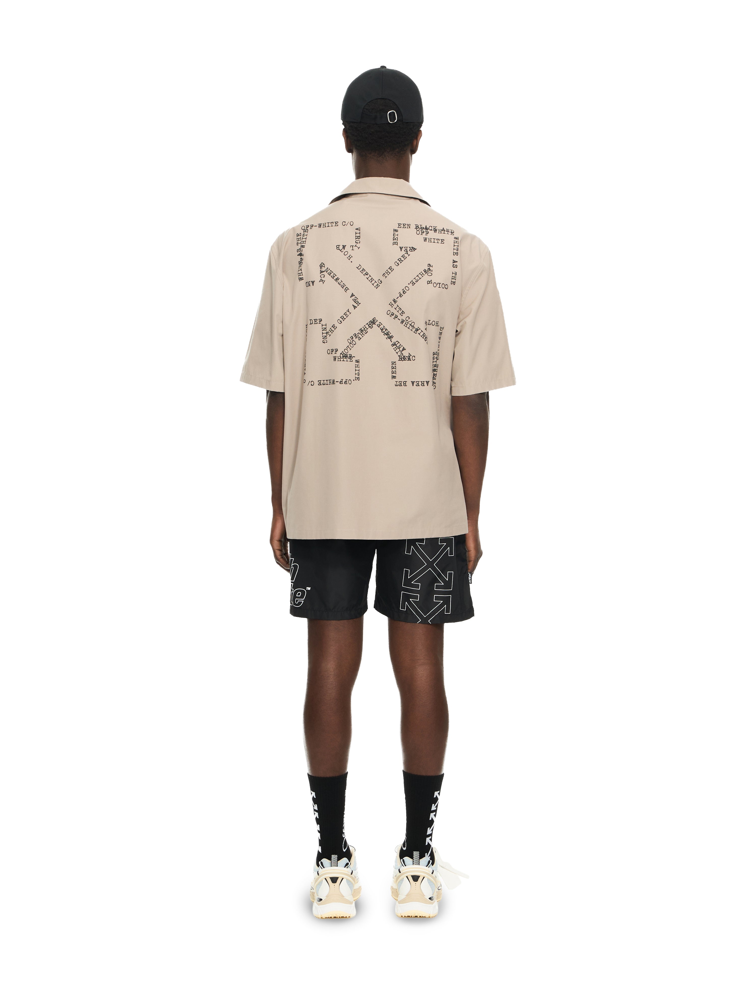 Off-White Type Arrow Poplin Bowling Shirt Grey