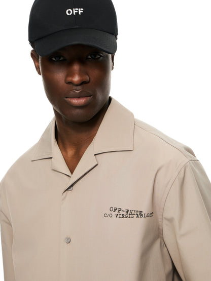 Off-White Type Arrow Poplin Bowling Shirt Grey