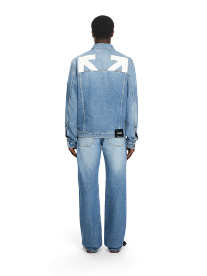Off-White Half Arrow Slim Relaxed Jeans Grey Blue